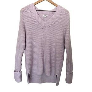 Nine West Medium Purple V Neck Sweater Pullover Cozy Soft Casual